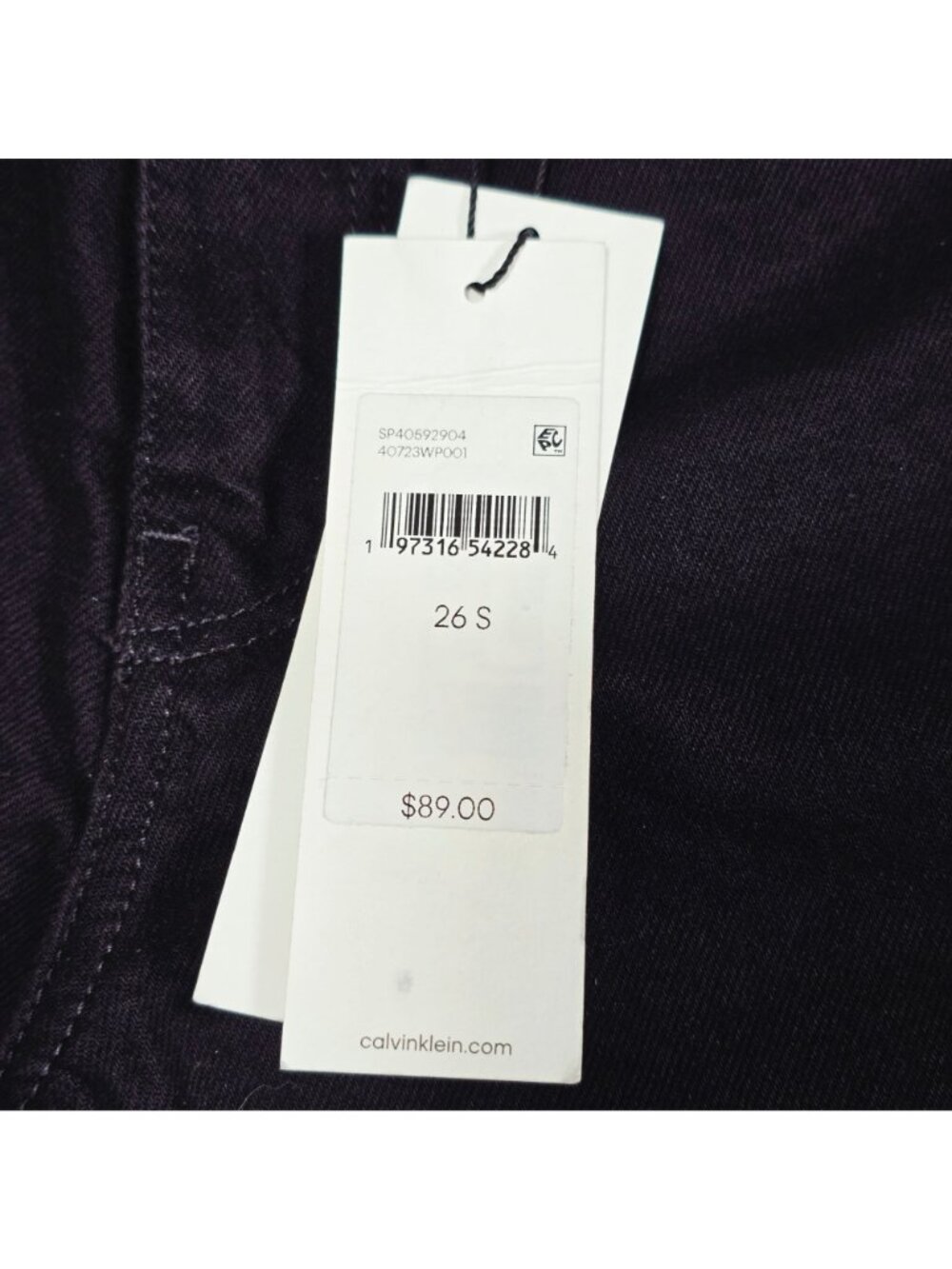 Calvin Klein Jeans Women’s W26 Short Original Straight Stretch Dark Wash NWT - Picture 5 of 10